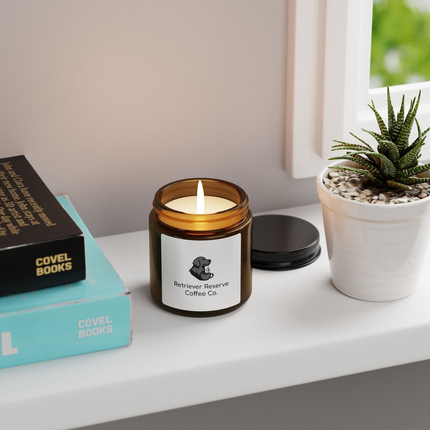 Scented Soy Candle - Cozy Home Decor, Relaxation Gift, Eco-Friendly Amber Jar, Aromatherapy, Dog Lover Decor